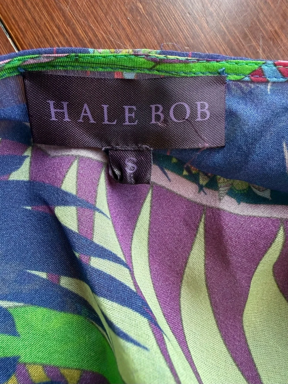 Hale Bob Silk Embellished Geometric Kaftan Tunic Dress/Cover-Up - Size S